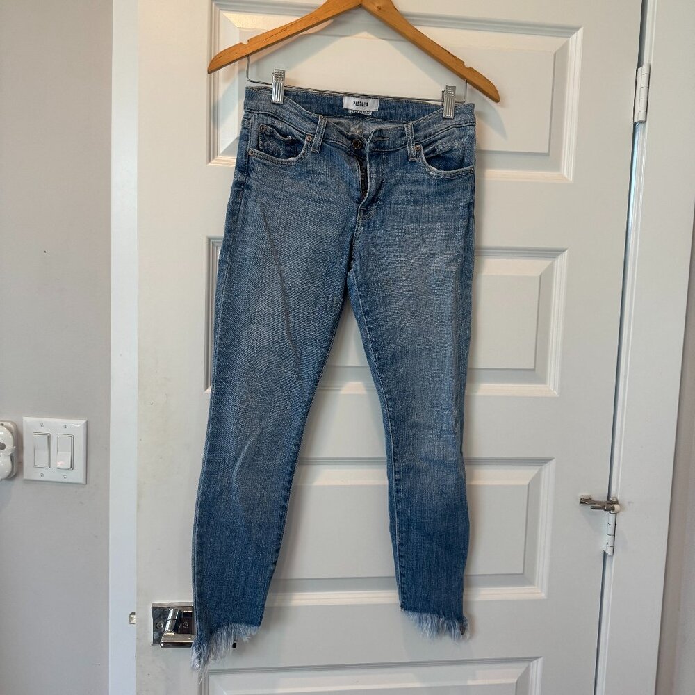 Pistola Cropped Jeans Frayed Raw Denim